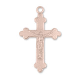 18ct Rose Gold - Jesus on Budded Trefoil Crucifix Charm