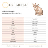 9ct Rose Gold - Siamese Cat Charm