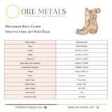 9ct Rose Gold - Motorbike Boot Charm