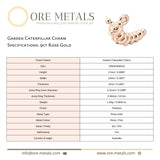 9ct Rose Gold - Garden Caterpillar Charm