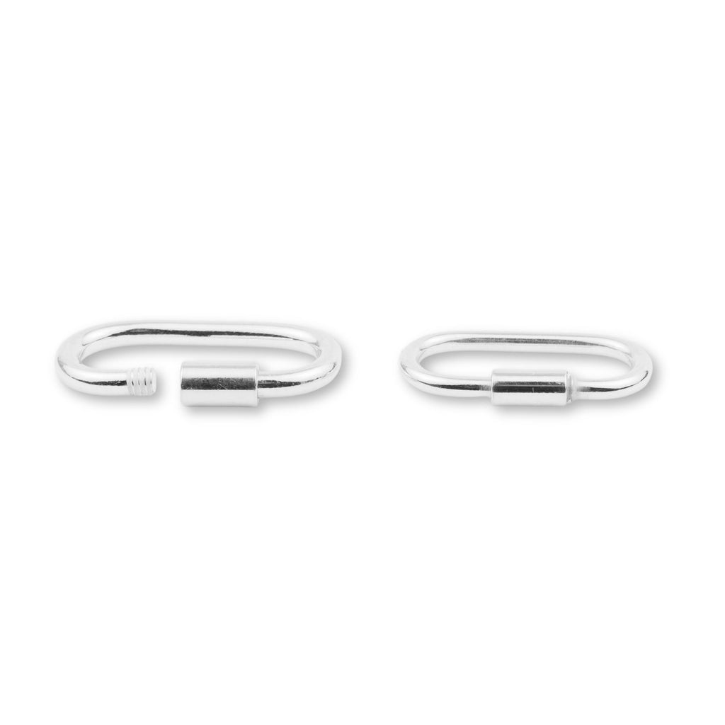 925 Sterling Silver - Paperclip Carabiner Clasps