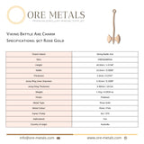 9ct Rose Gold - Viking Battle Axe Charm