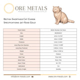 9ct Rose Gold - British Shorthair Cat Charm