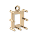 9ct Yellow Gold - Rectangle Prong Setting