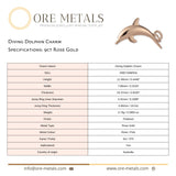 9ct Rose Gold - Diving Dolphin Charm
