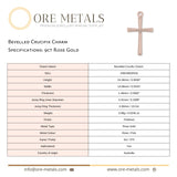 9ct Rose Gold - Bevelled Crucifix Charm