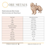9ct Rose Gold - Newfoundland Dog Charm