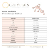 9ct Rose Gold - Musical Trio Charm