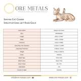 9ct Rose Gold - Sphynx Cat Charm
