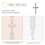 9ct Rose Gold - Fluid Crucifix Charm