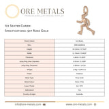9ct Rose Gold - Ice Skater Charm