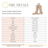 9ct Rose Gold - Classic Cowboy Boots Charm