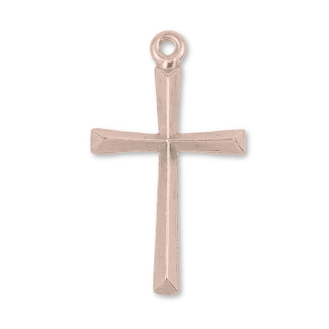 9ct Rose Gold - Bevelled Crucifix Charm