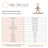 9ct Rose Gold - Resort Snowboarder Charm