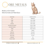 9ct Rose Gold - Burmilla Cat Charm