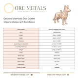 9ct Rose Gold - German Shepherd Dog Charm