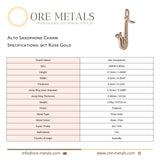 9ct Rose Gold - Alto Saxophone Charm