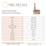 9ct Rose Gold - Steeple Church Charm