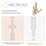 9ct Rose Gold - Flying Snowman Charm