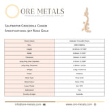 9ct Rose Gold - Saltwater Crocodile Charm