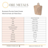 9ct Rose Gold - Blackjack Playing Cards Charm