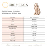 9ct Rose Gold - Turkish Angora Cat Charm