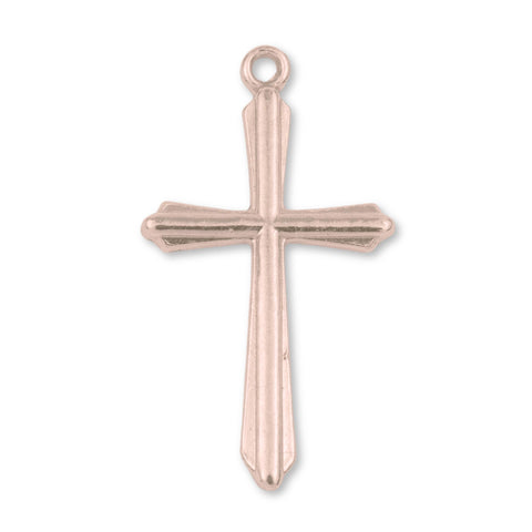 9ct Rose Gold - Temple Crucifix Charm