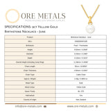 9ct Yellow Gold | Pearl - June Birthstone Necklace