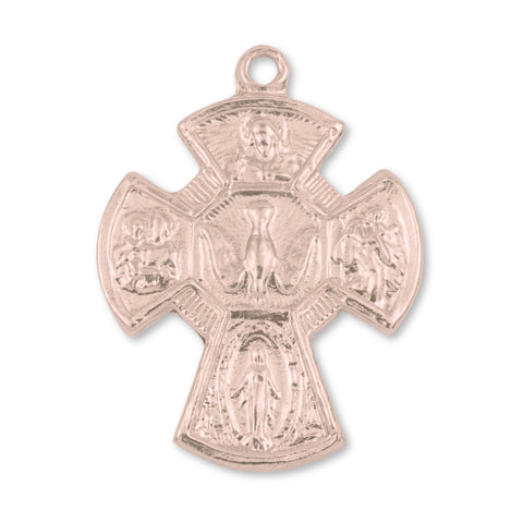 18ct Rose Gold - Five Way Catholic Crucifix Charm