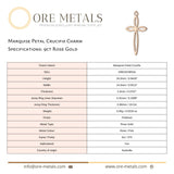 9ct Rose Gold - Marquise Petal Crucifix Charm