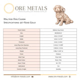 9ct Rose Gold - Maltese Dog Charm