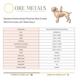 9ct Rose Gold - German Shorthaired Pointer Dog Charm