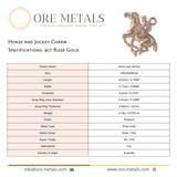 9ct Rose Gold - Horse and Jockey Charm