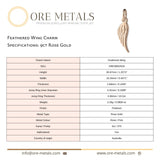 9ct Rose Gold - Feathered Wing Charm