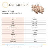 9ct Rose Gold - Cymric Cat Charm