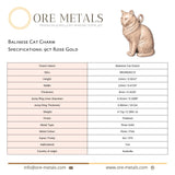 9ct Rose Gold - Balinese Cat Charm