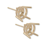 9ct Yellow Gold - Round Basket - Earring Settings