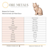9ct Rose Gold - Birman Cat Charm