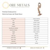 9ct Rose Gold Vintage - Candlestick Charm