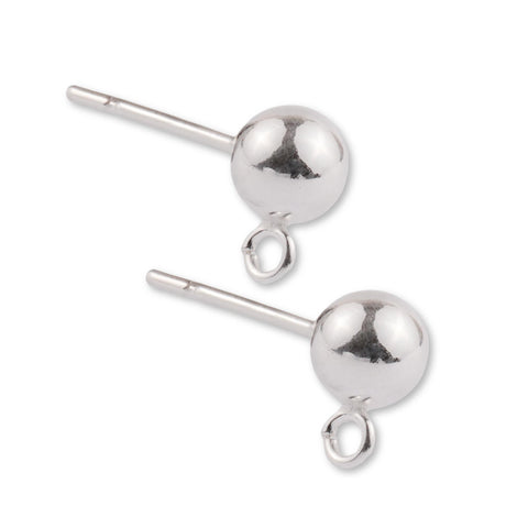 925 Sterling Silver - Ball Stud med Loop