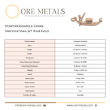 9ct Rose Gold - Venetian Gondola Charm