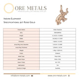 9ct Rose Gold - Indian Elephant Charm