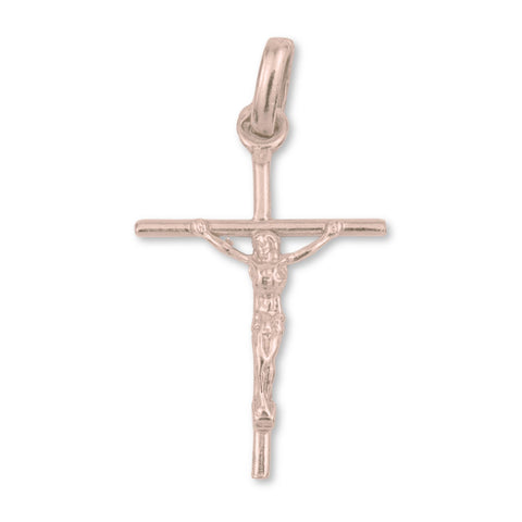 18ct Rose Gold - Jesus on Wire Crucifix Charm