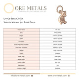9ct Rose Gold - Little Bear Charm