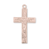 18ct Rose Gold - Jesus on Scroll Crucifix Charm