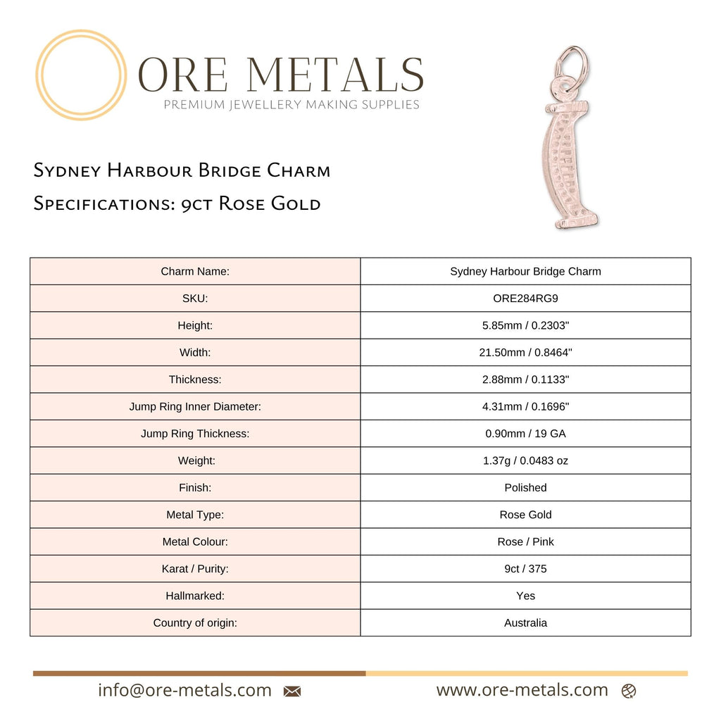 9ct Rose Gold - Sydney Harbour Bridge Charm