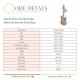 9ct Rose Gold - Tele Electric Guitar Charm