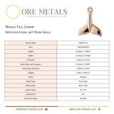 9ct Rose Gold - Whale Tail Charm