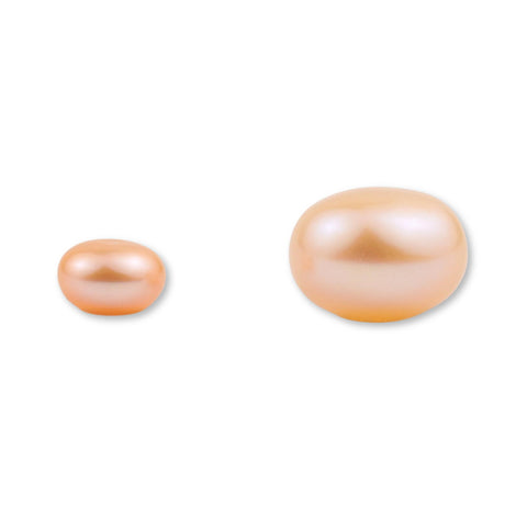 Half Drilled - Peach Pink Button Pearls