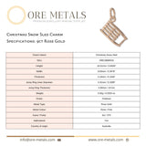 9ct Rose Gold - Christmas Snow Sled Charm